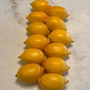 Vibrant Faux Yellow Lemon Set of 12 - Home Accents